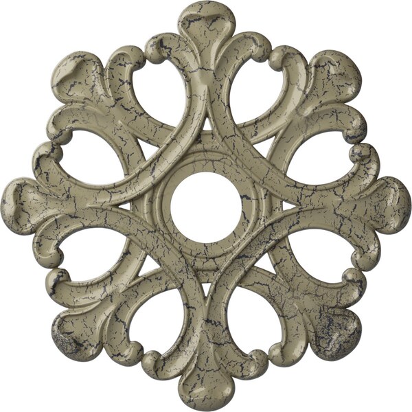 Ekena Millwork Angel Ceiling Medallion (Canopies up to 4 3/8"), 20 7/8"OD x 3 5/8"ID x 1"P, Castle Stone Crackle CM20ANCSC - main